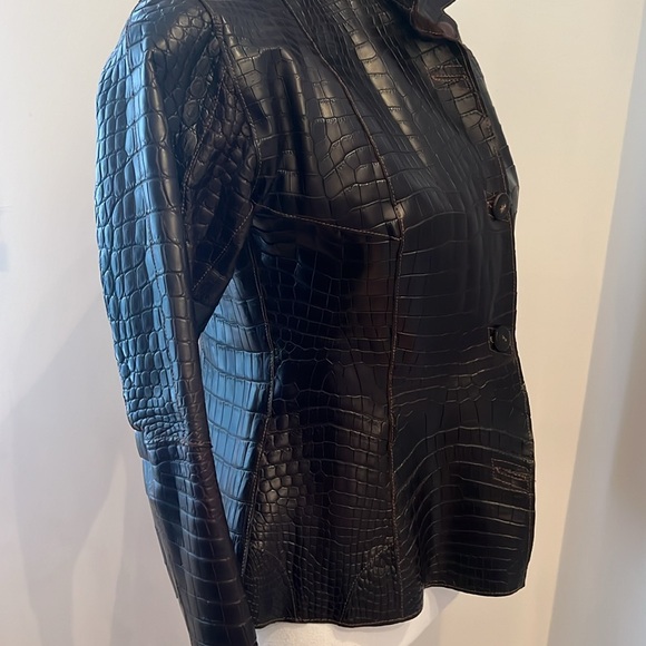 REAL CROC LEATHER JACKET CUSTOM MADE Size Small - Picture 9 of 17